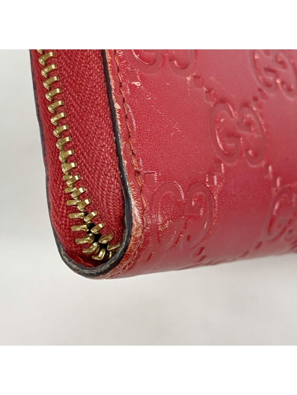 Gucci Wallet Guccissima Leather Red Gold - Picture 6 of 8